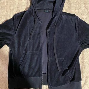 john galt velvet soft blue crop/cropped hoodie, sweatshirt.